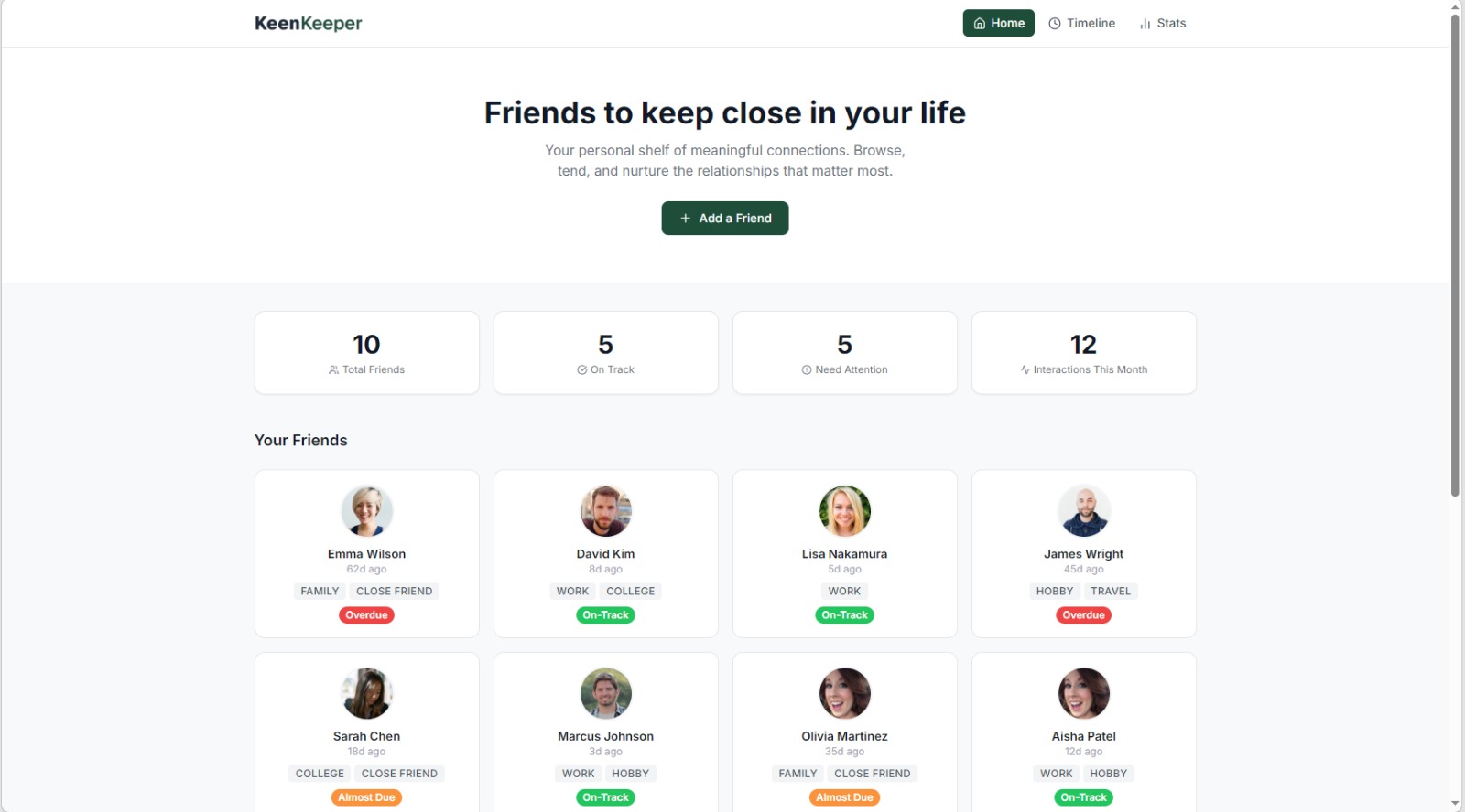 Keen Keeper – Friendship Tracker